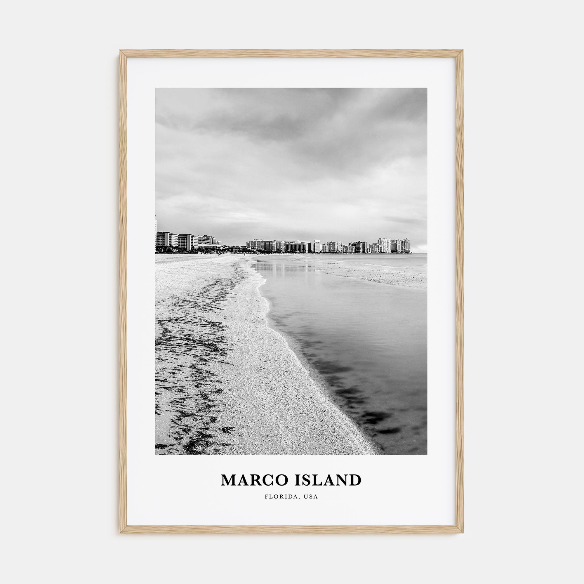 Marco Island Portrait B&W Poster
