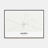 Marfa Map Landscape Poster