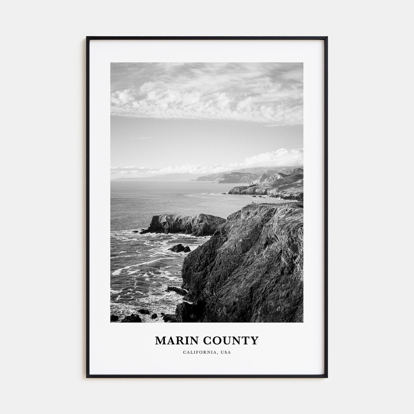 Marin County Portrait B&W Poster