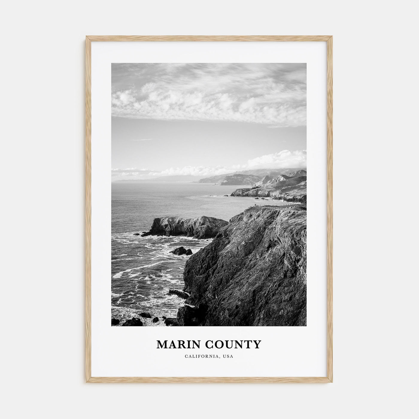 Marin County Portrait B&W Poster