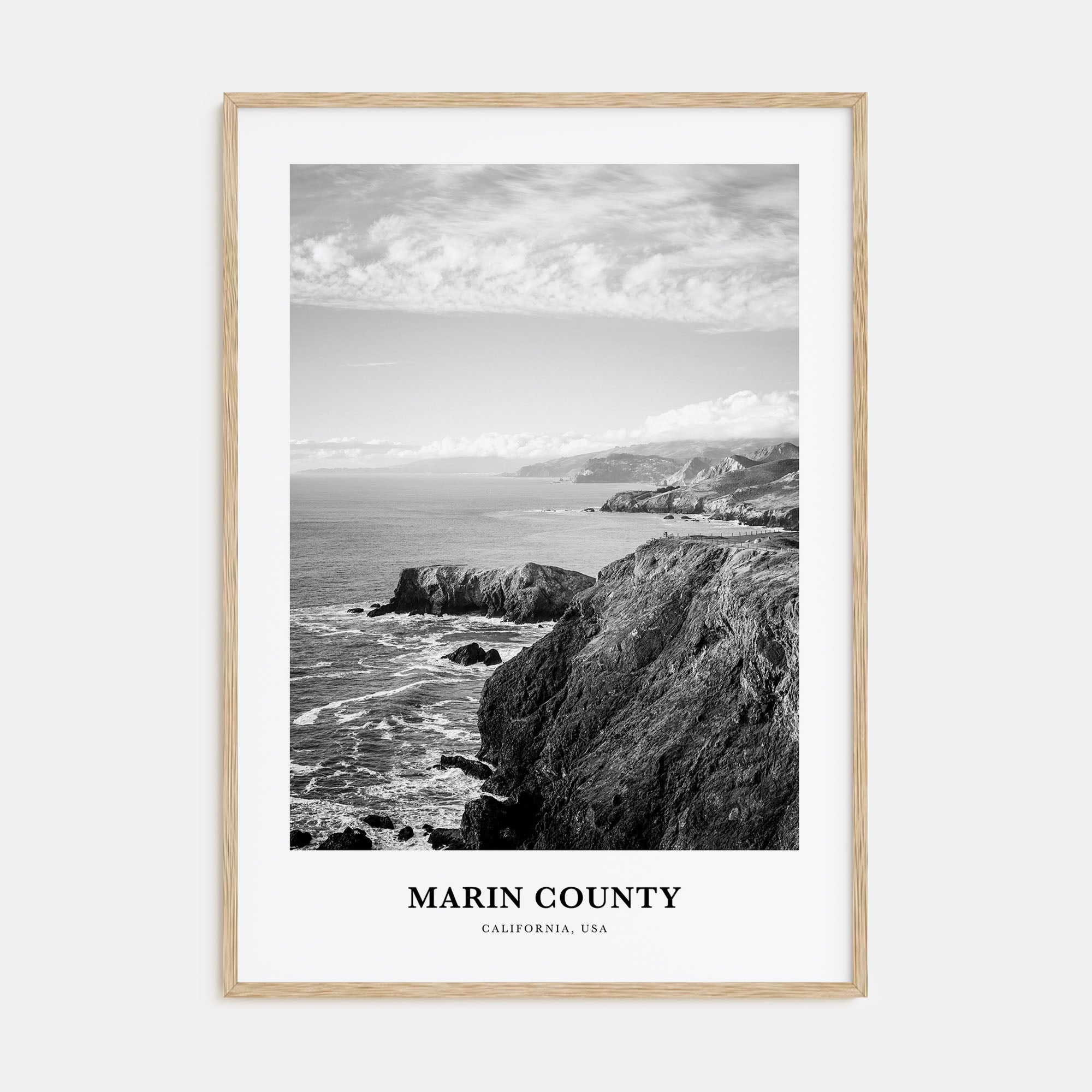 Marin County Portrait B&W Poster