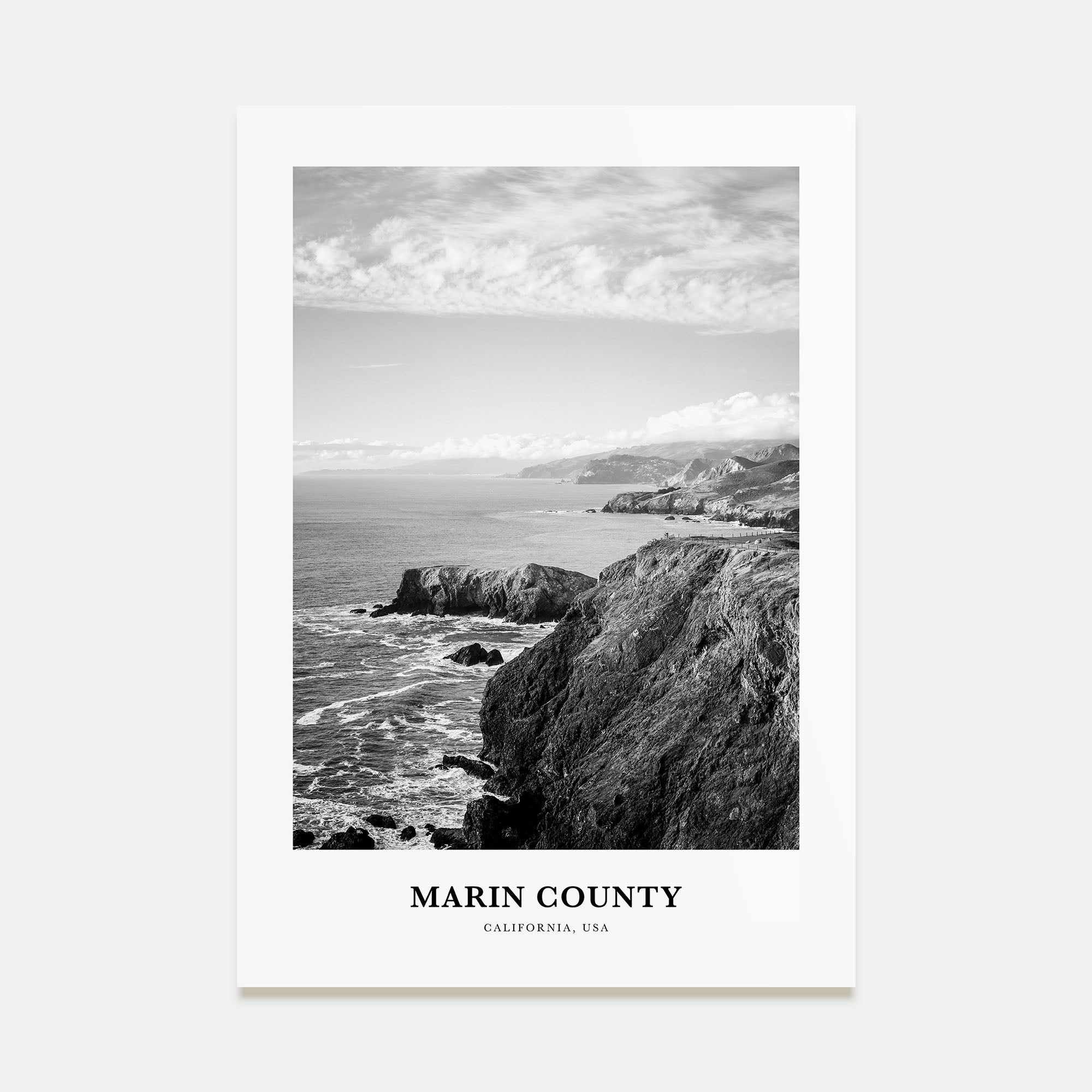 Marin County Portrait B&W Poster