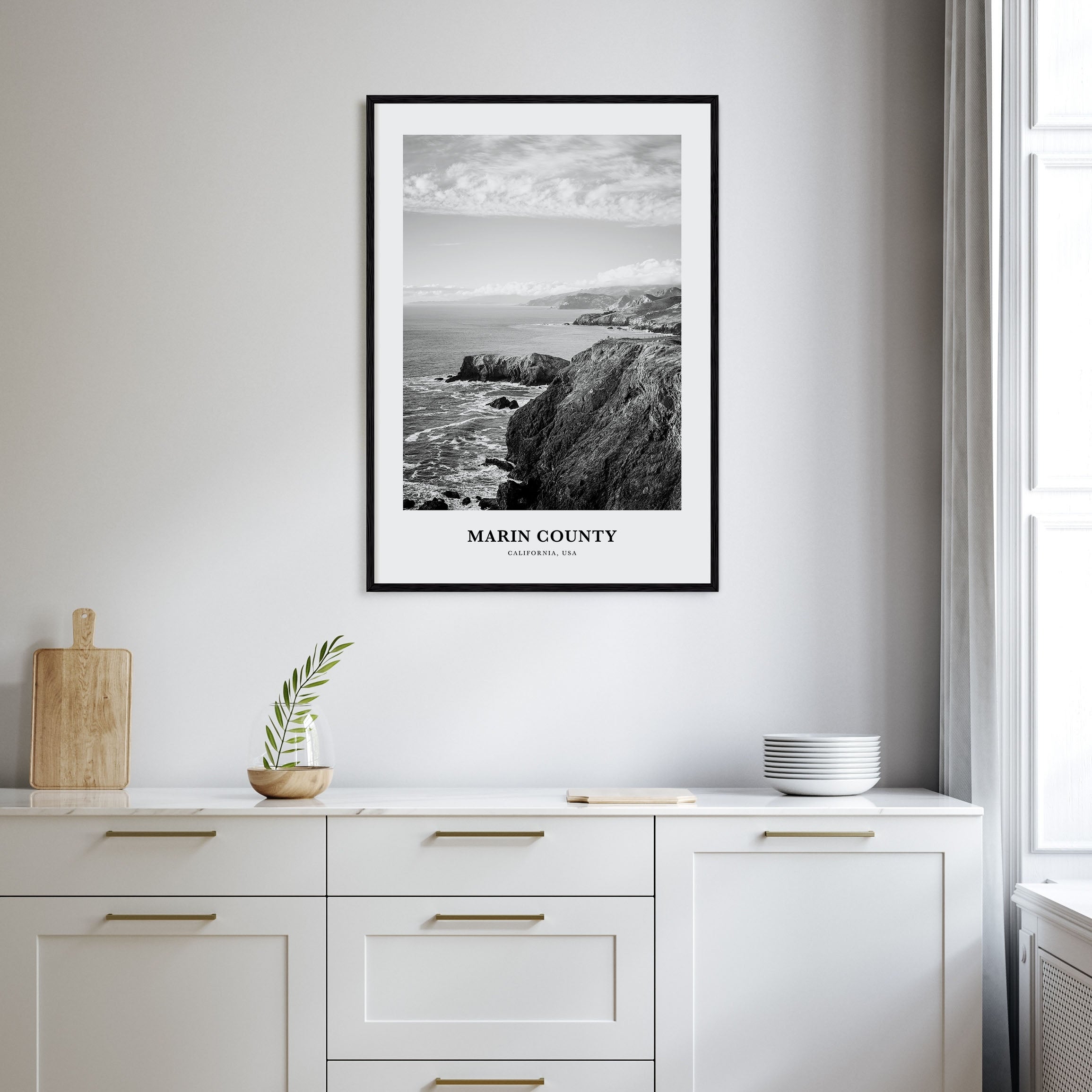 Marin County Portrait B&W Poster