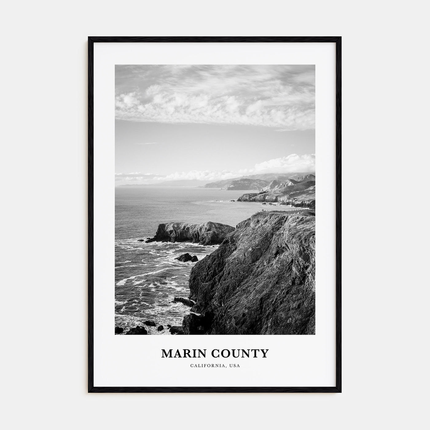 Marin County Portrait B&W Poster