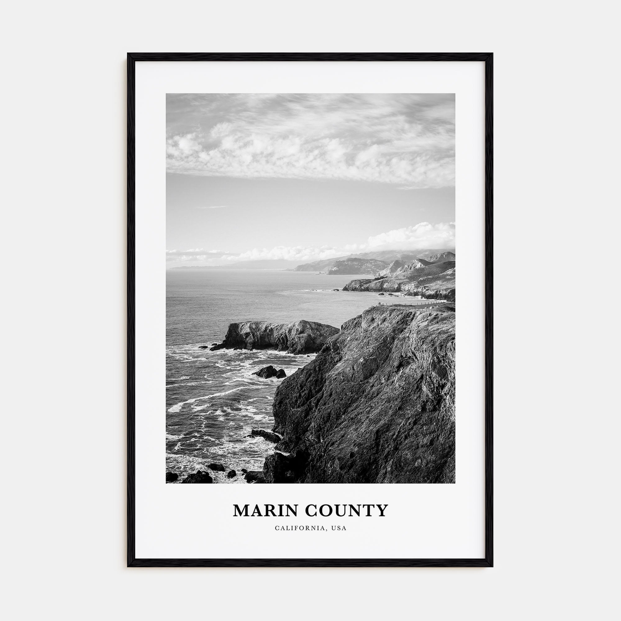 Marin County Portrait B&W Poster