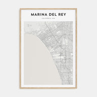 Marina Del Rey Map Portrait Poster