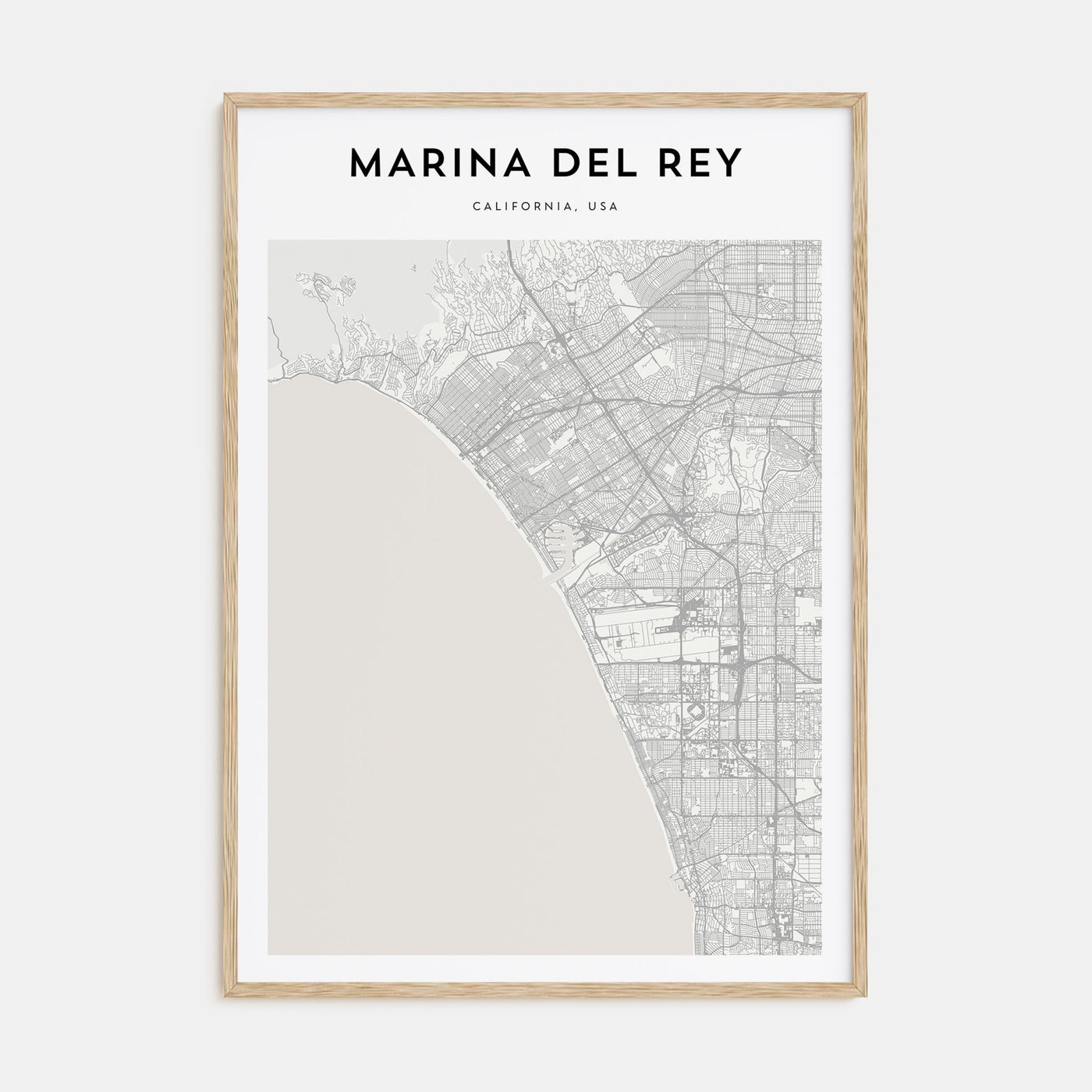 Marina Del Rey Map Portrait Poster