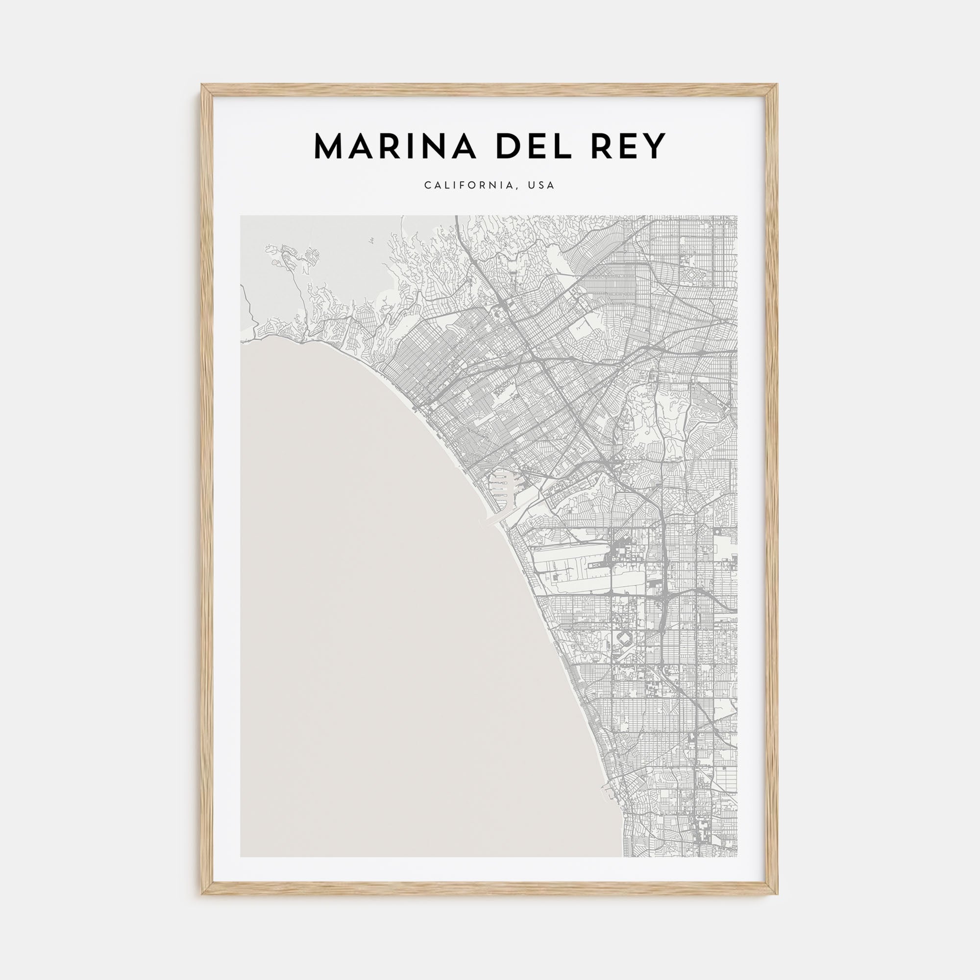 Marina Del Rey Map Portrait Poster