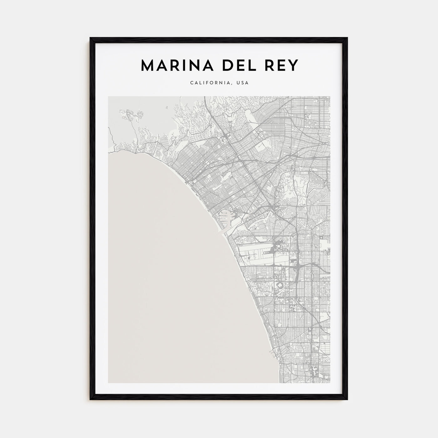 Marina Del Rey Map Portrait Poster
