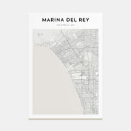 Marina Del Rey Map Portrait Poster
