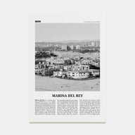 Marina Del Rey Travel B&W Poster