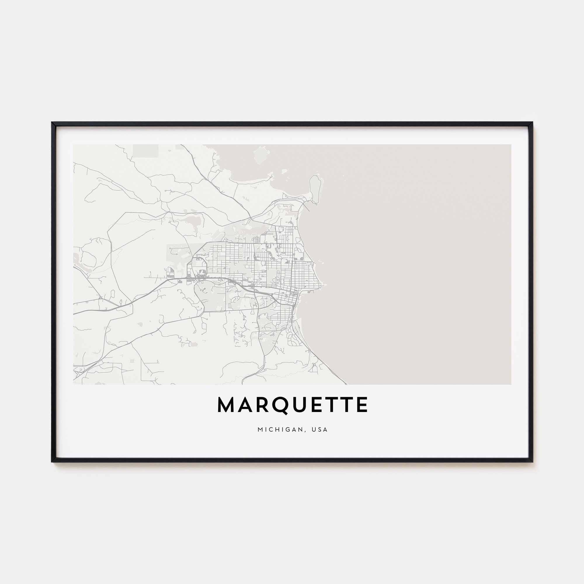 Marquette Map Landscape Poster