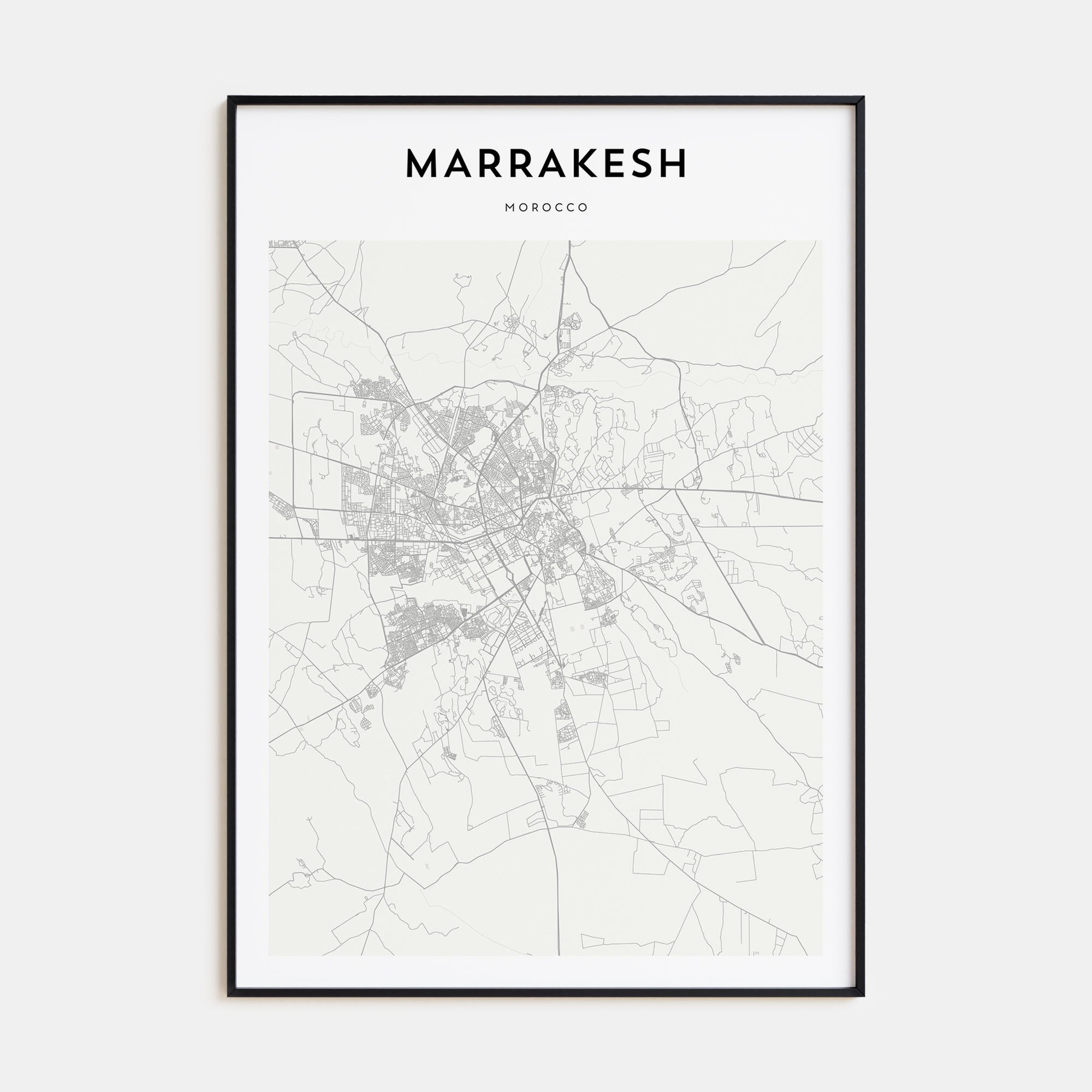 Marrakesh Map Portrait Poster