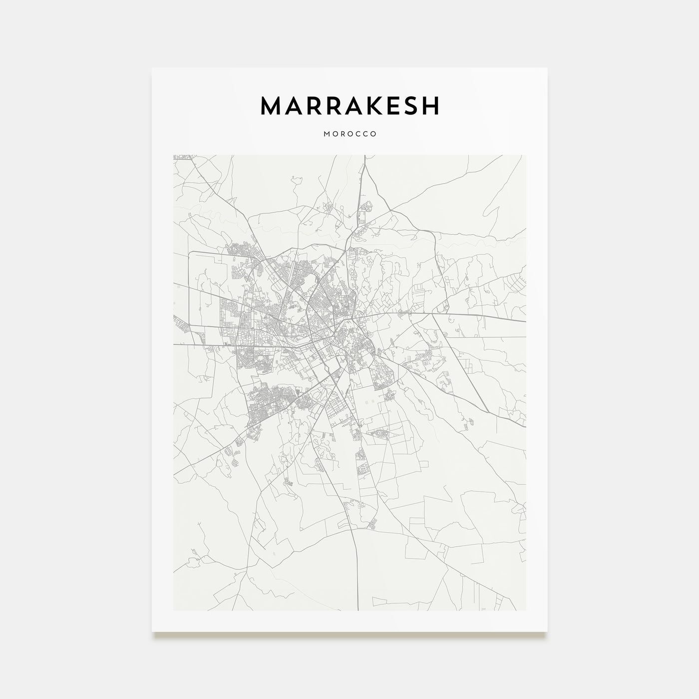 Marrakesh Map Portrait Poster