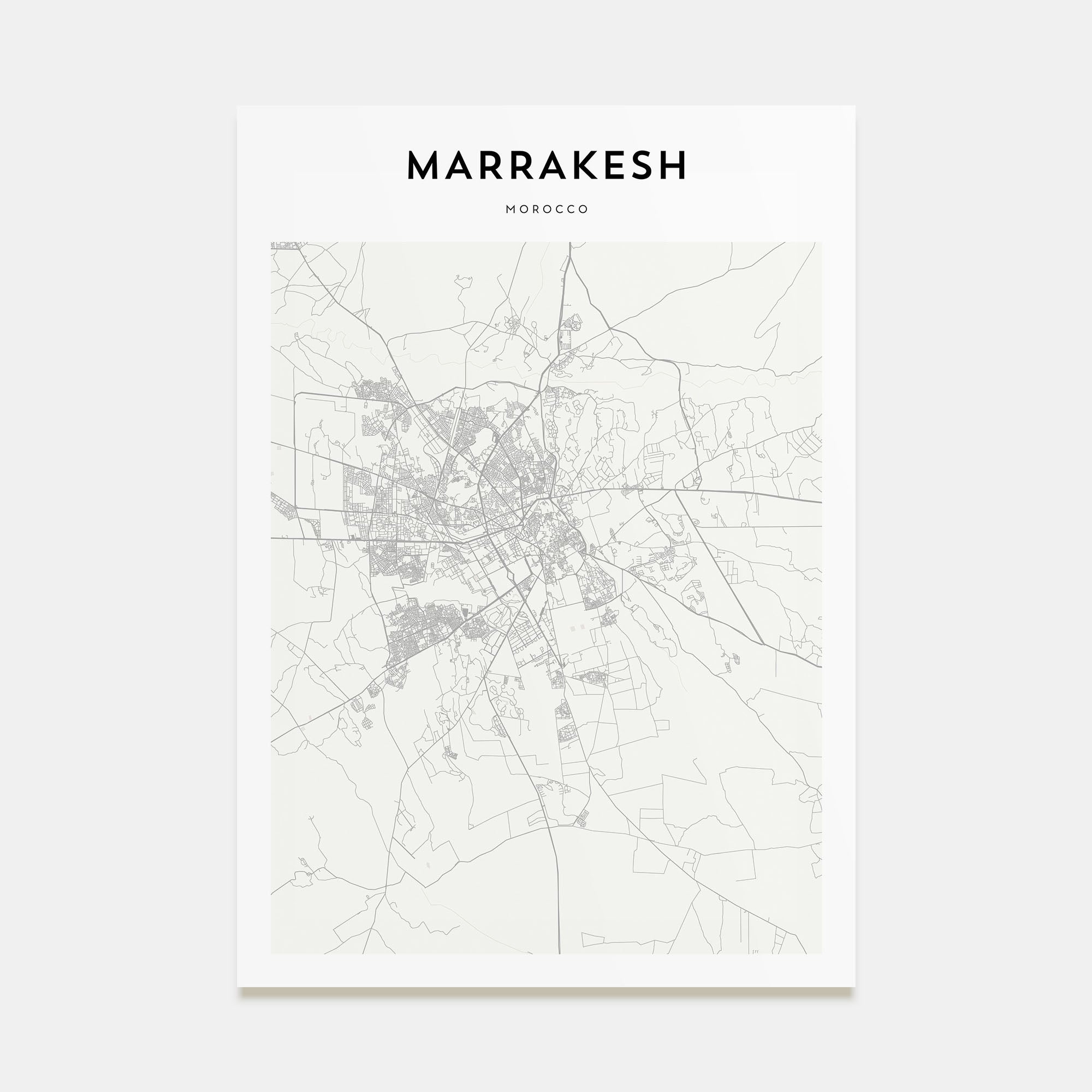 Marrakesh Map Portrait Poster