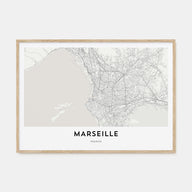 Marseille Map Landscape Poster