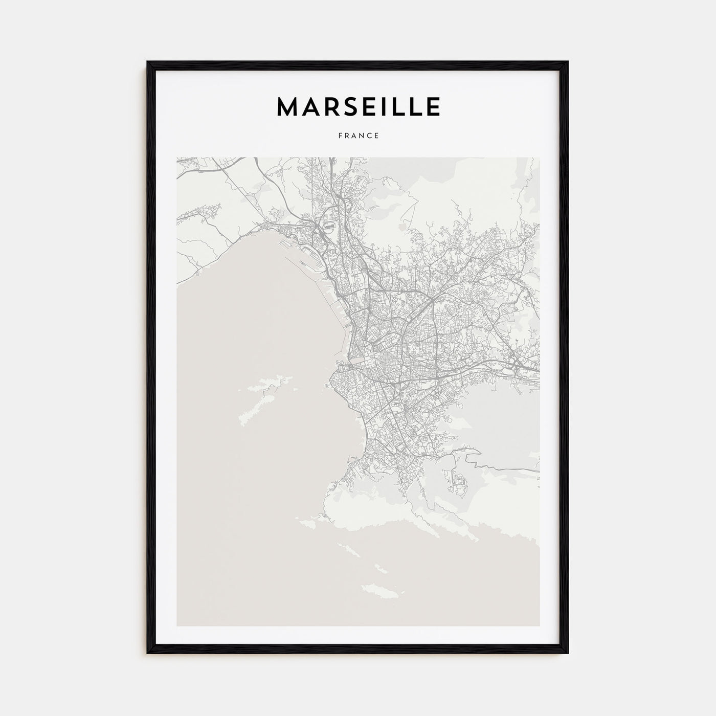 Marseille Map Portrait Poster