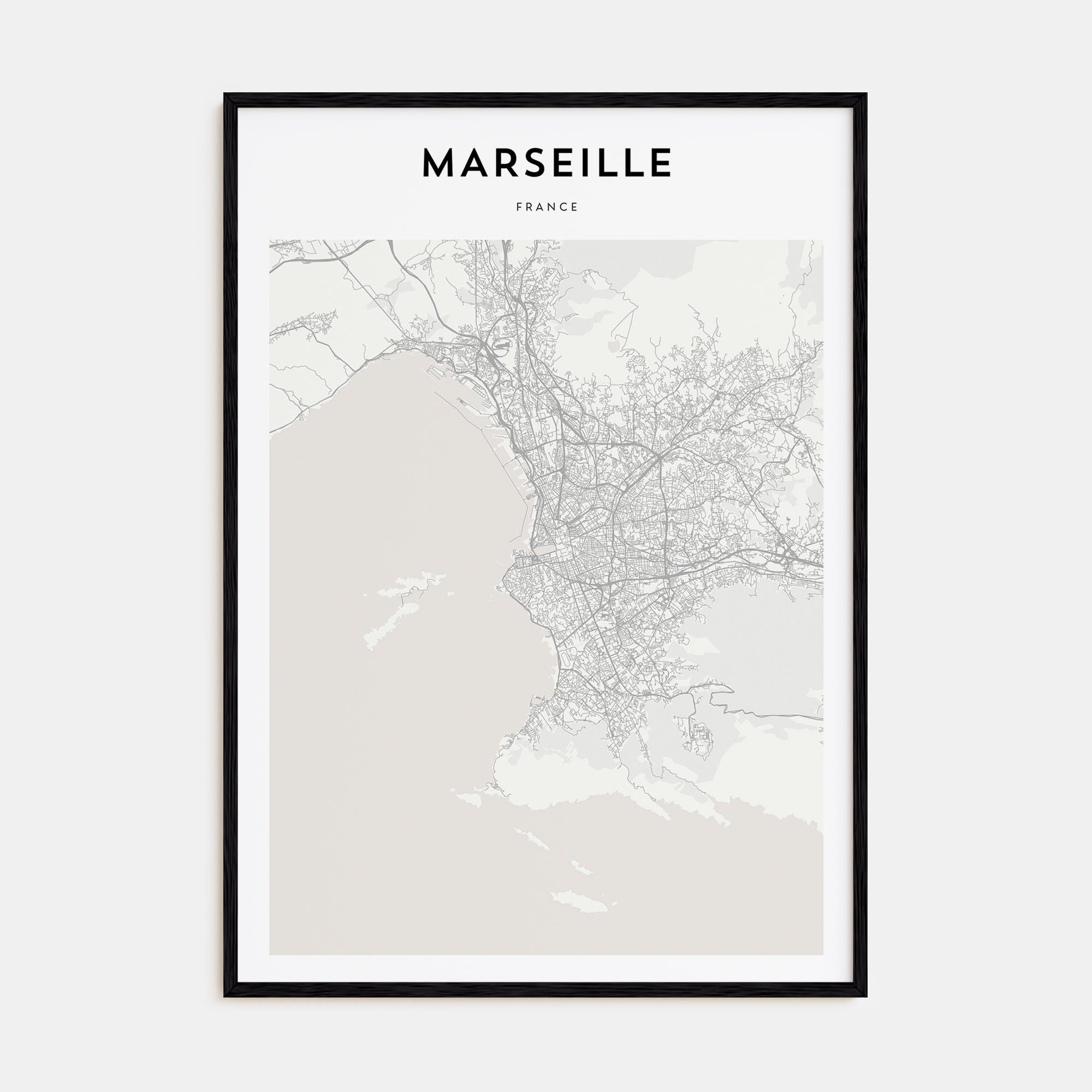 Marseille Map Portrait Poster