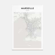 Marseille Map Portrait Poster