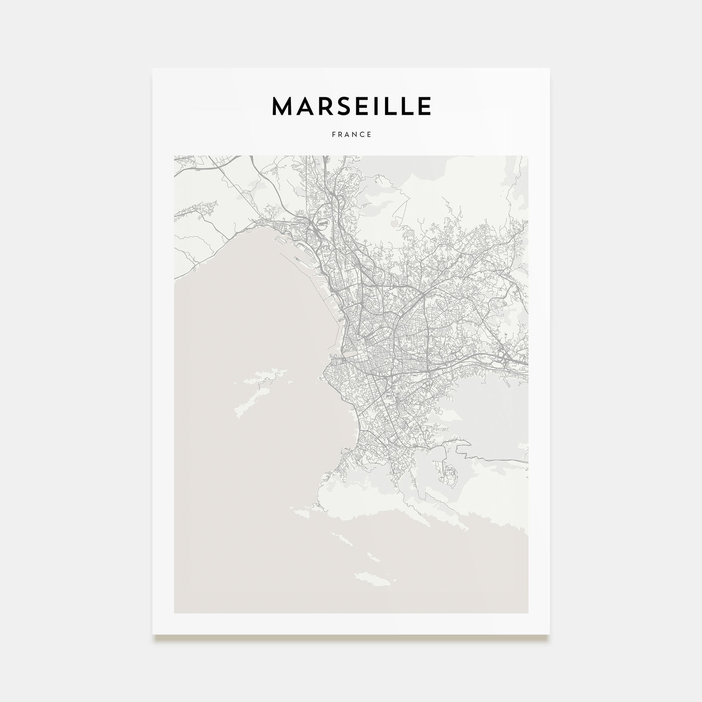 Marseille Map Portrait Poster