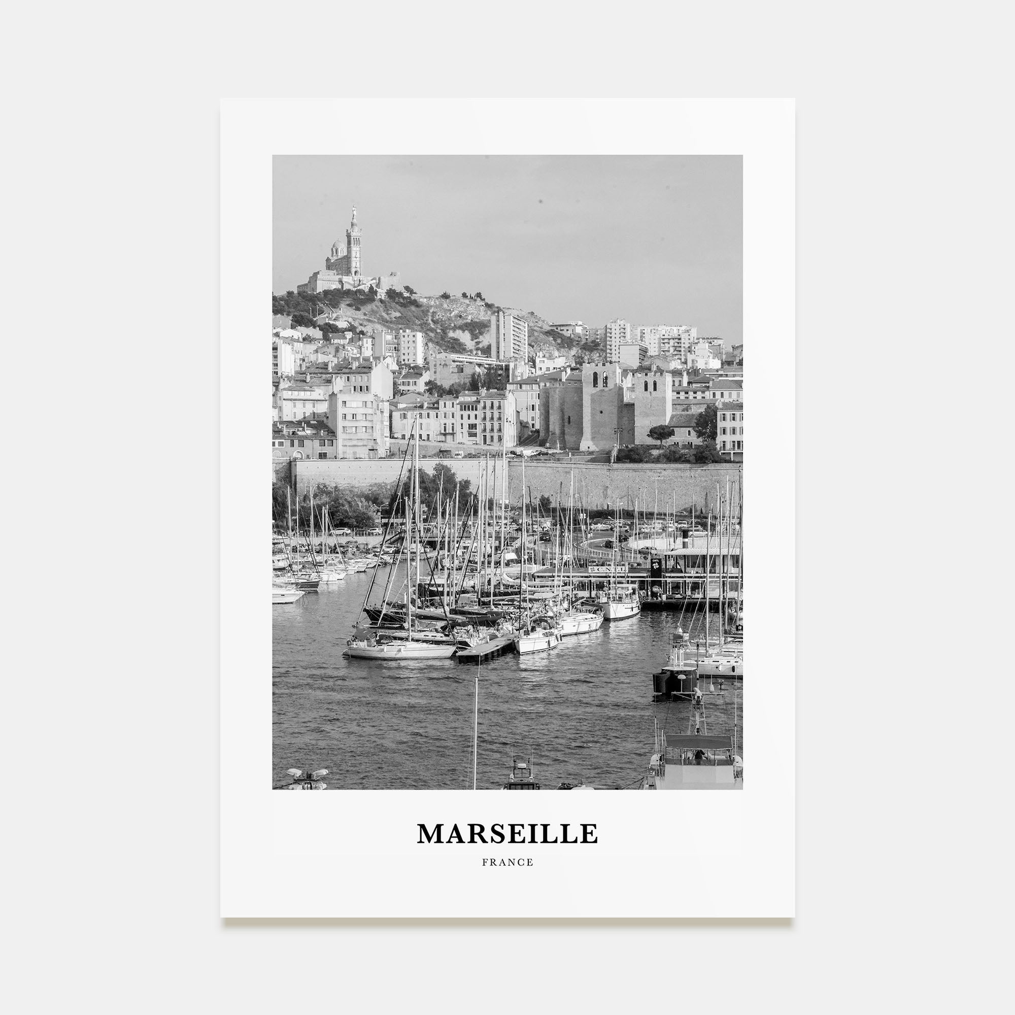 Marseille Portrait B&W Poster