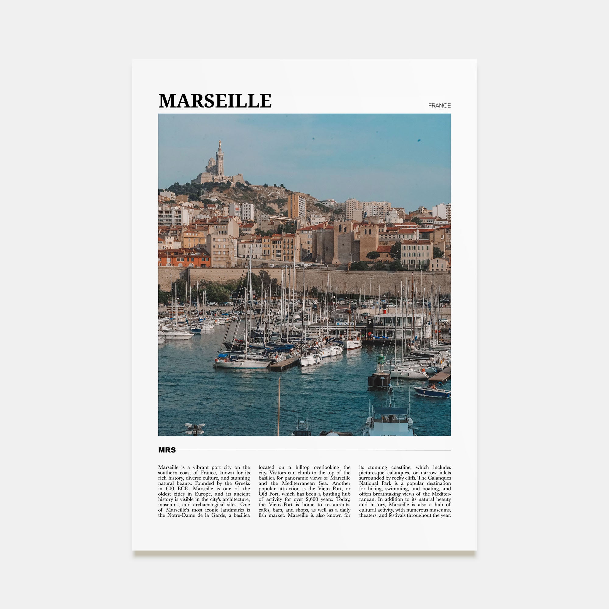 Marseille Travel Color Poster
