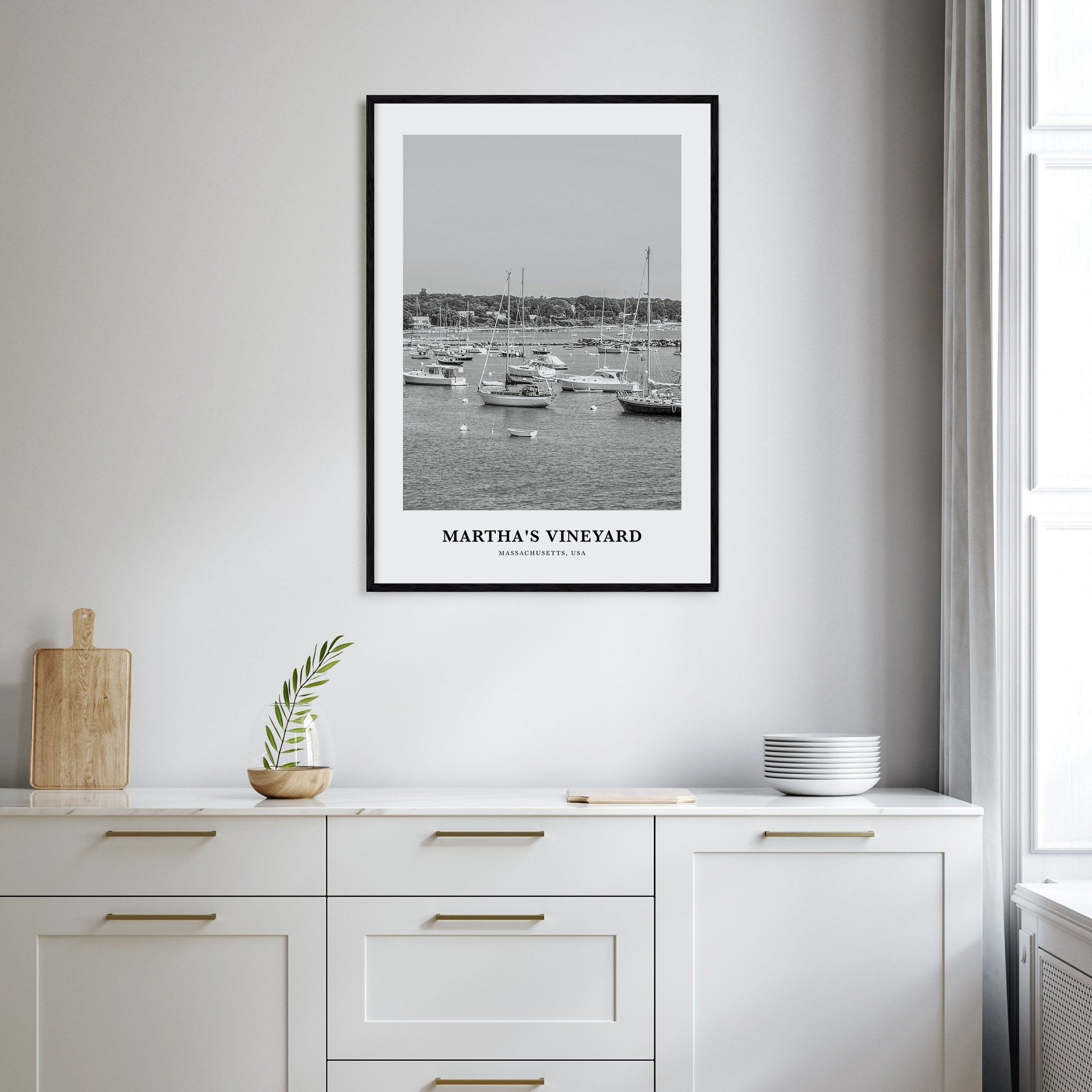 Martha's Vineyard Portrait B&W Poster