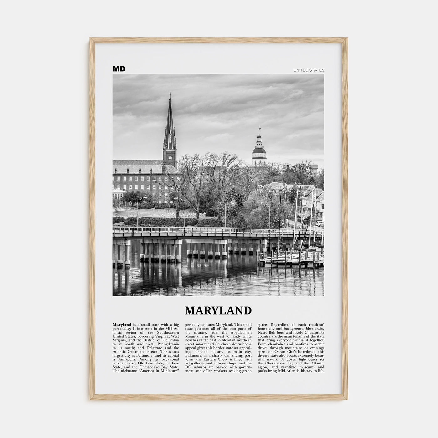 Maryland Travel B&W No 1 Poster