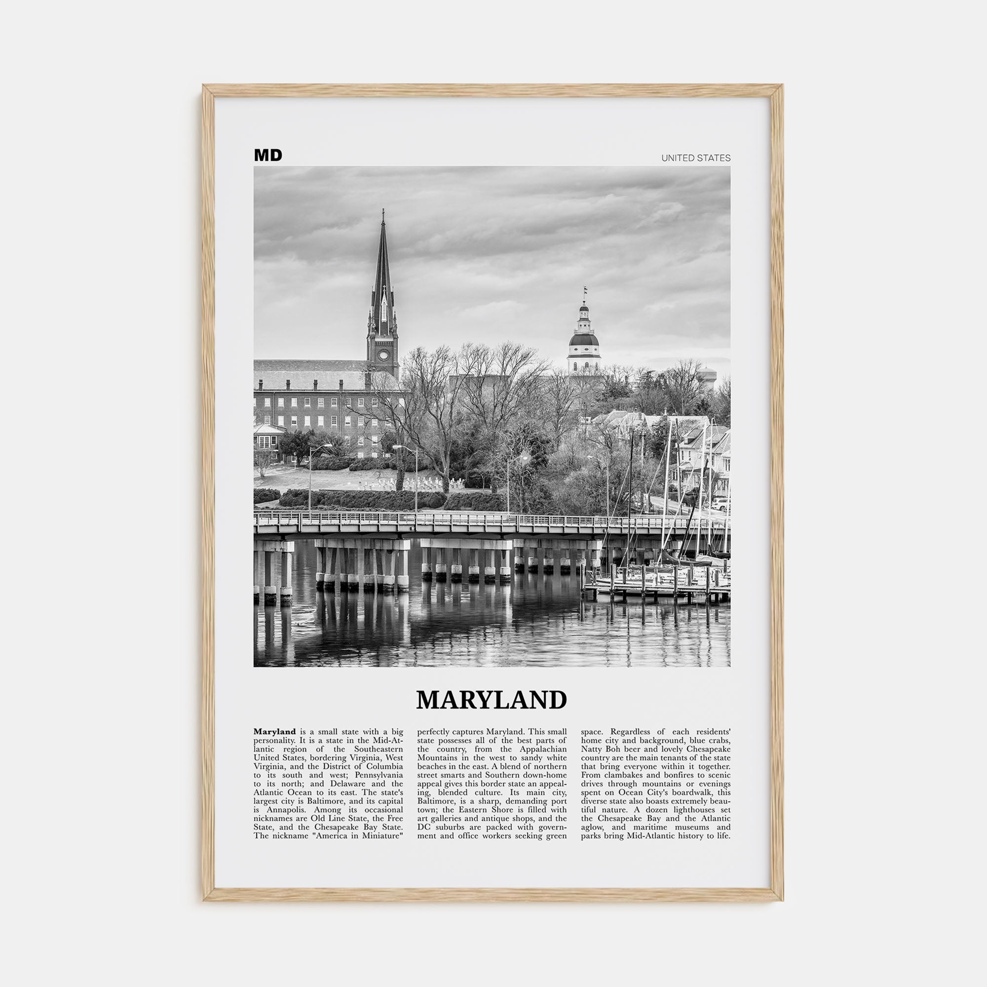 Maryland Travel B&W No 1 Poster