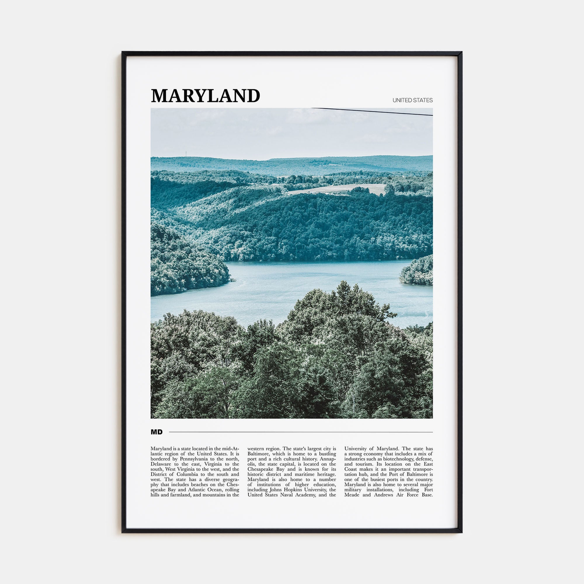 Maryland Travel Color Poster