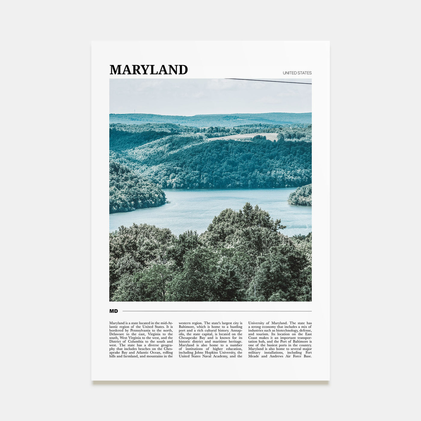 Maryland Travel Color Poster