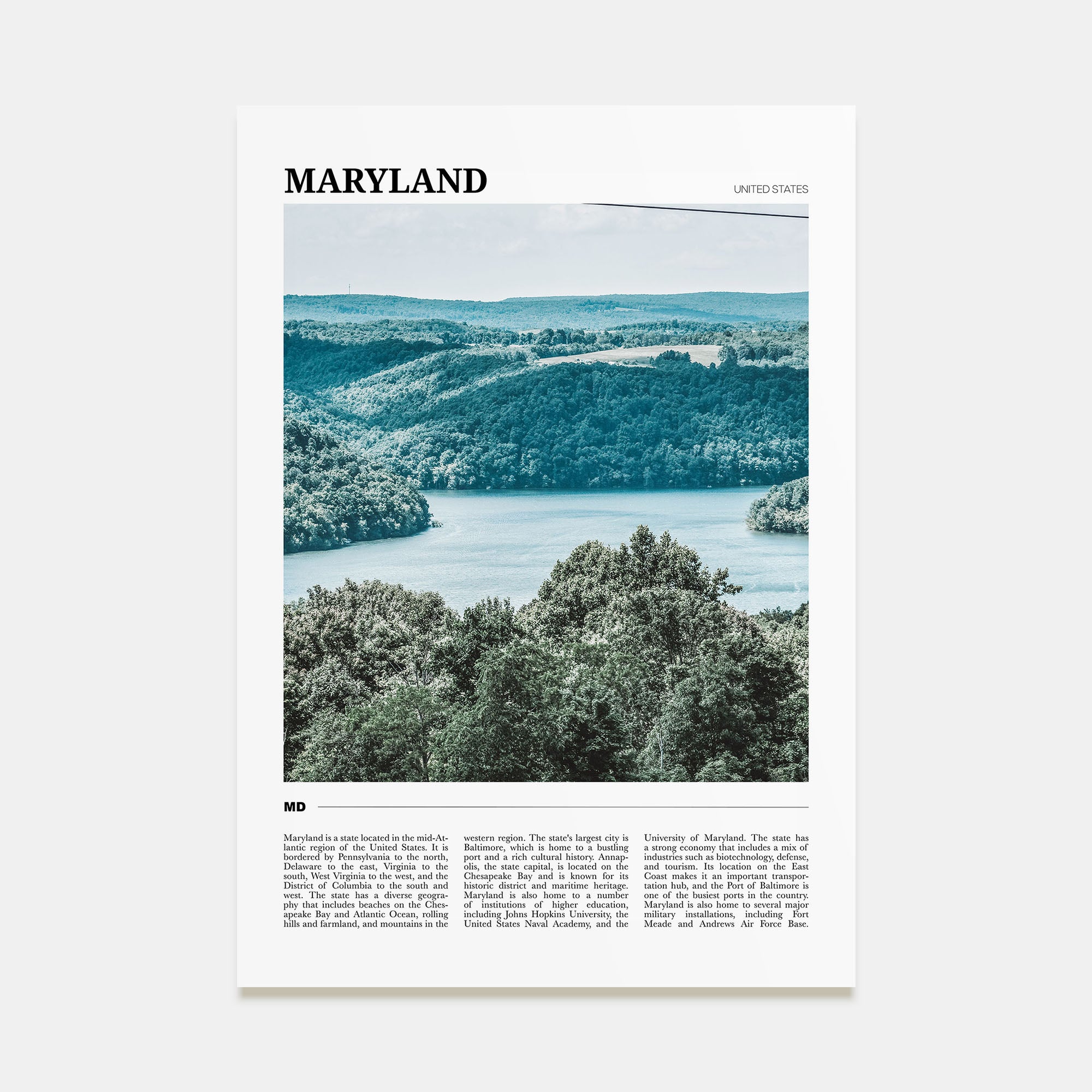 Maryland Travel Color Poster