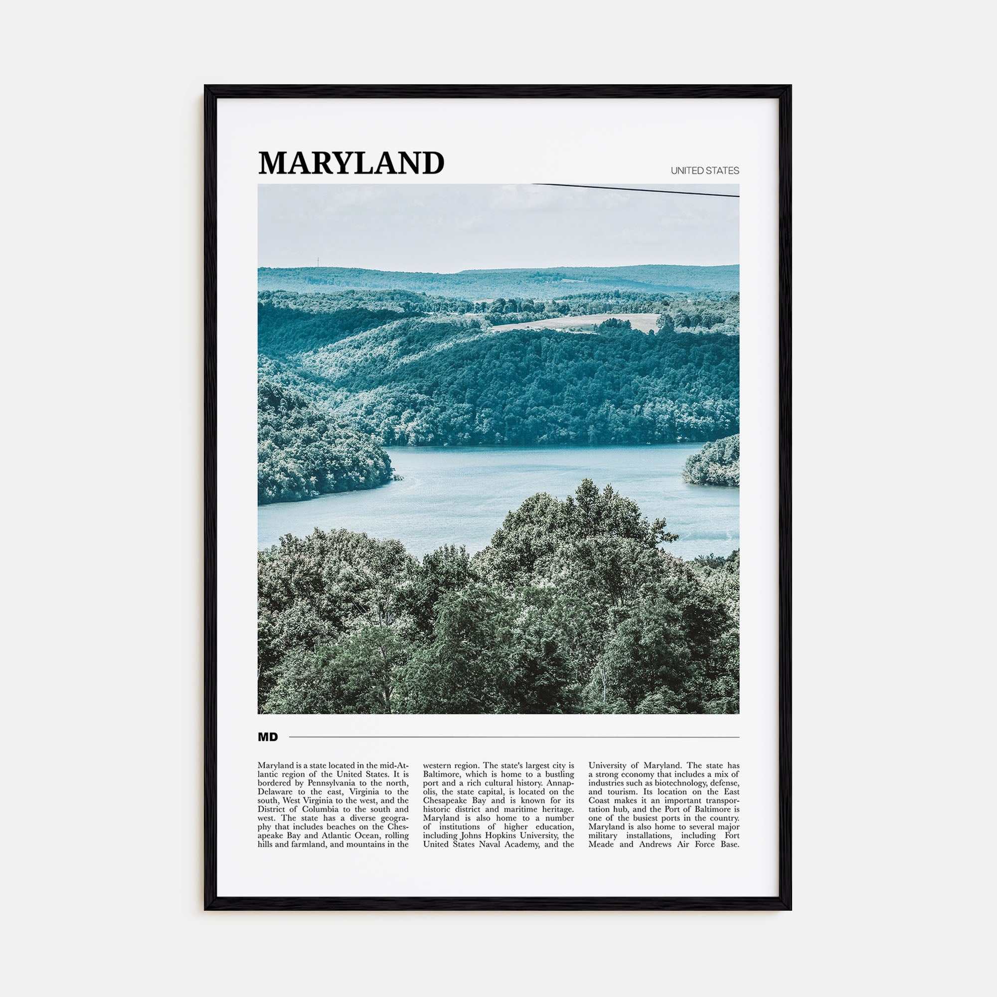 Maryland Travel Color Poster