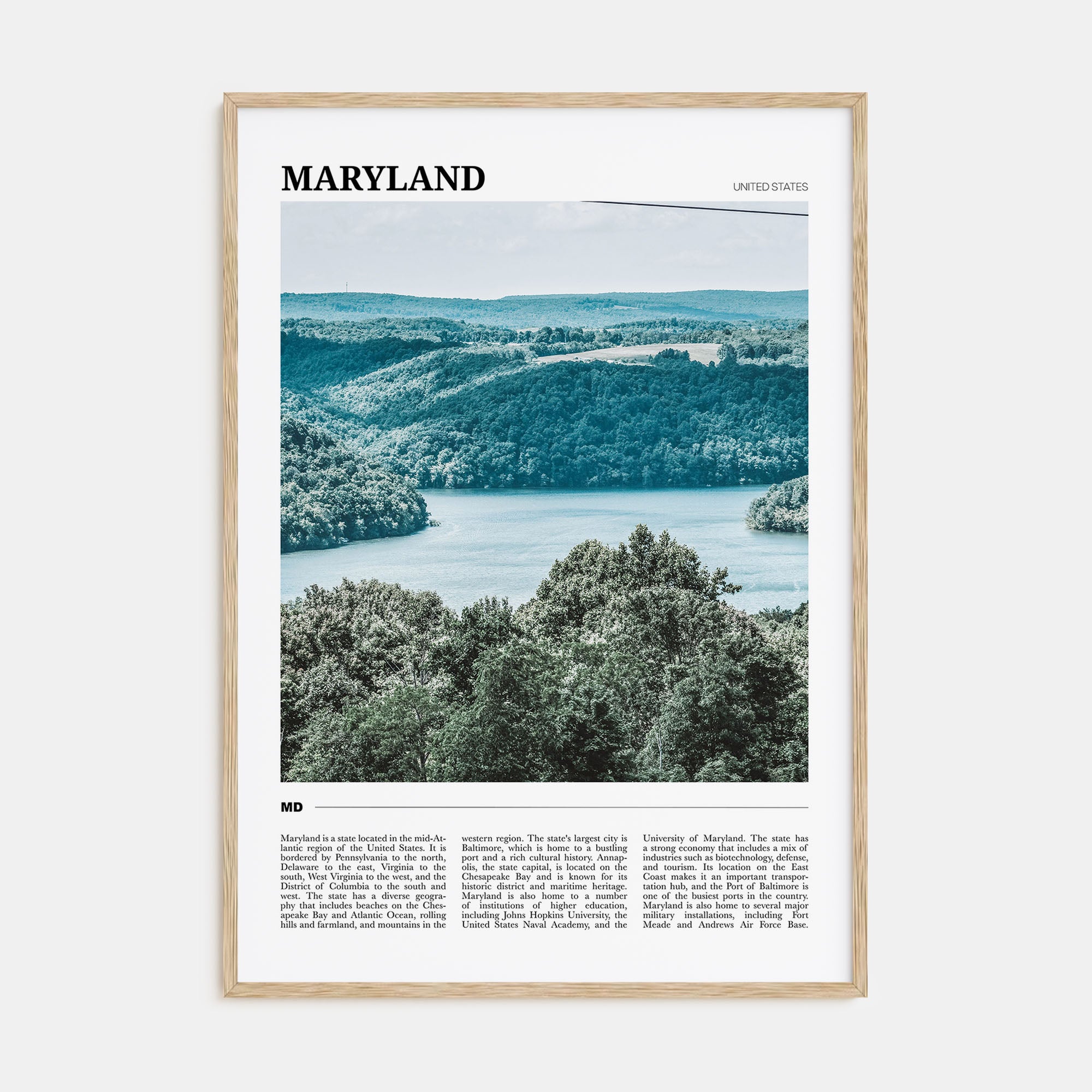 Maryland Travel Color Poster