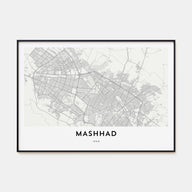 Mashhad Map Landscape Poster