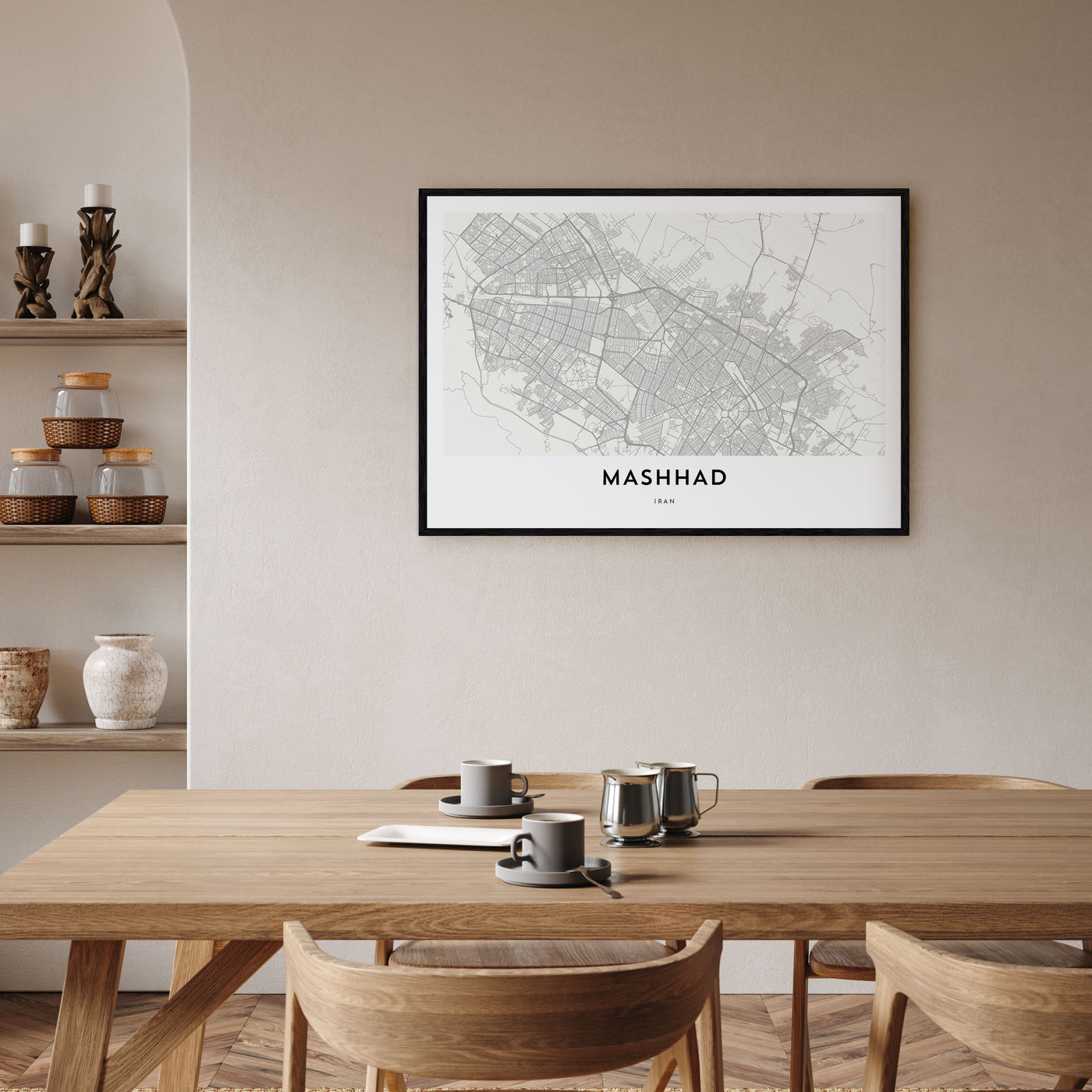 Mashhad Map Landscape Poster