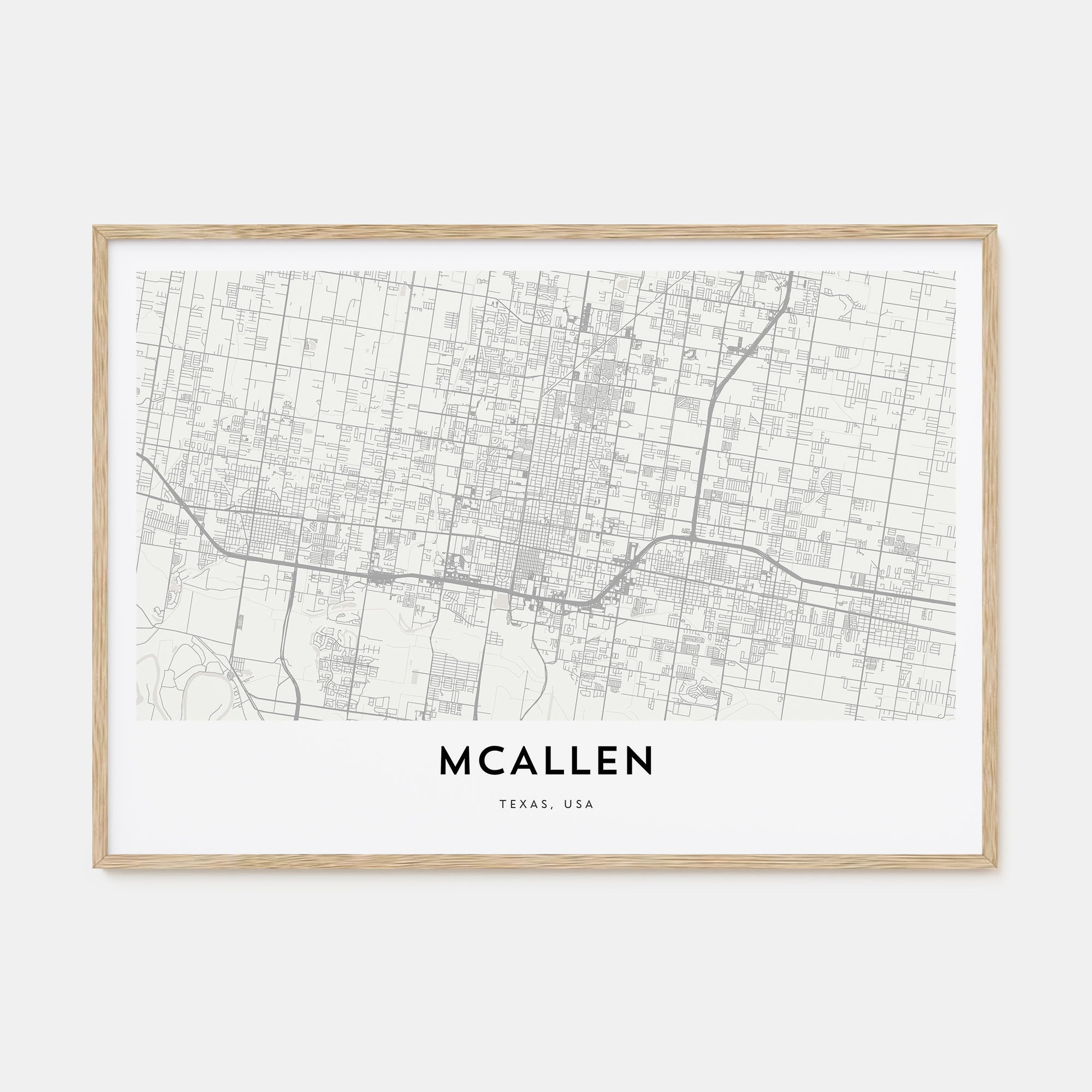 McAllen Map Landscape Poster