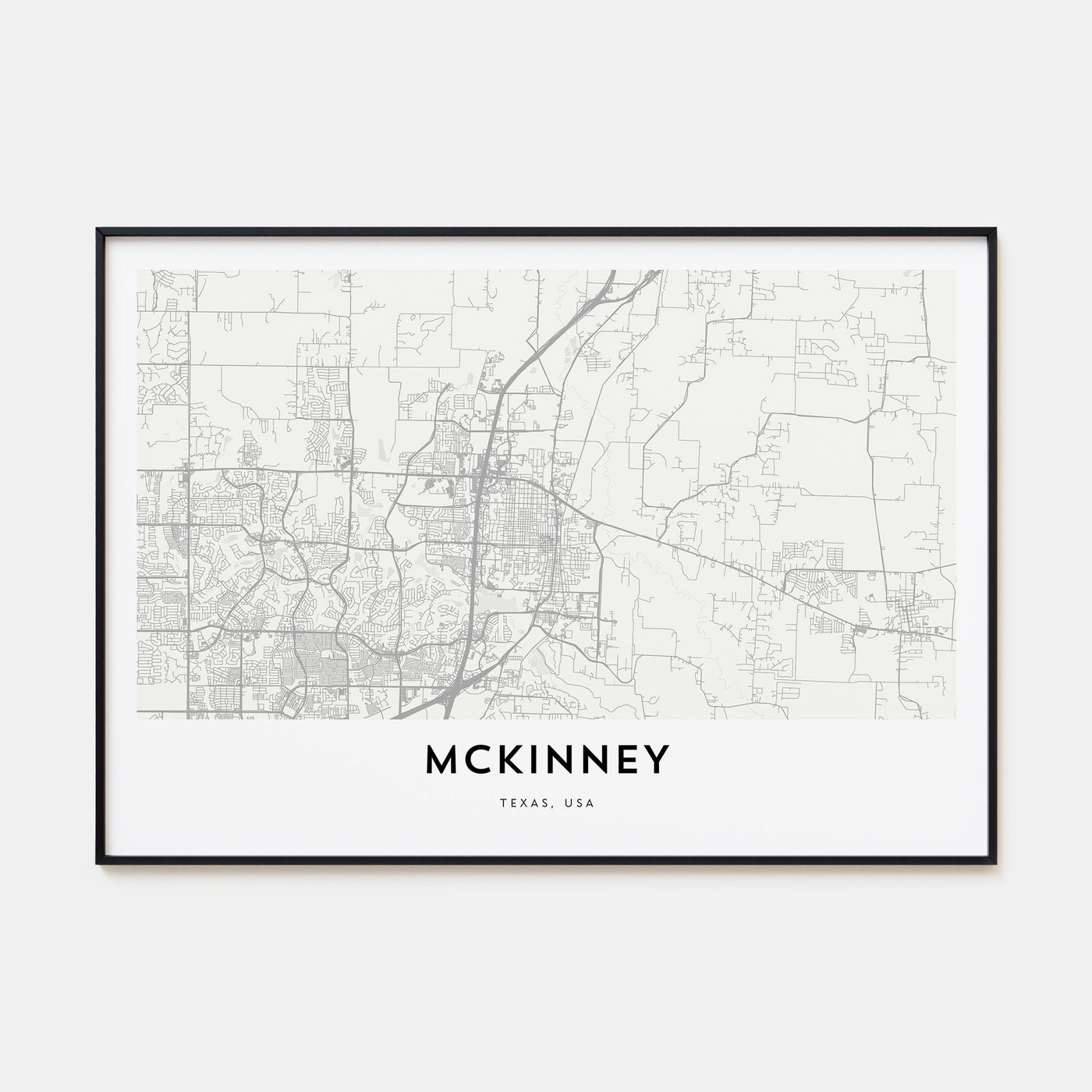 McKinney Map Landscape Poster