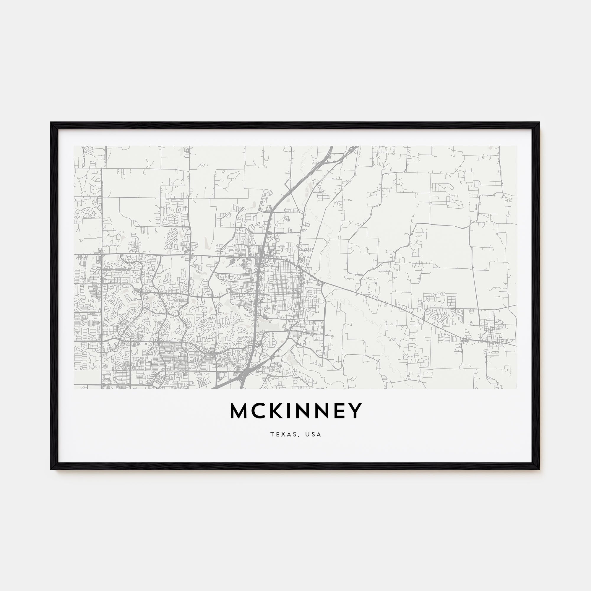 McKinney Map Landscape Poster