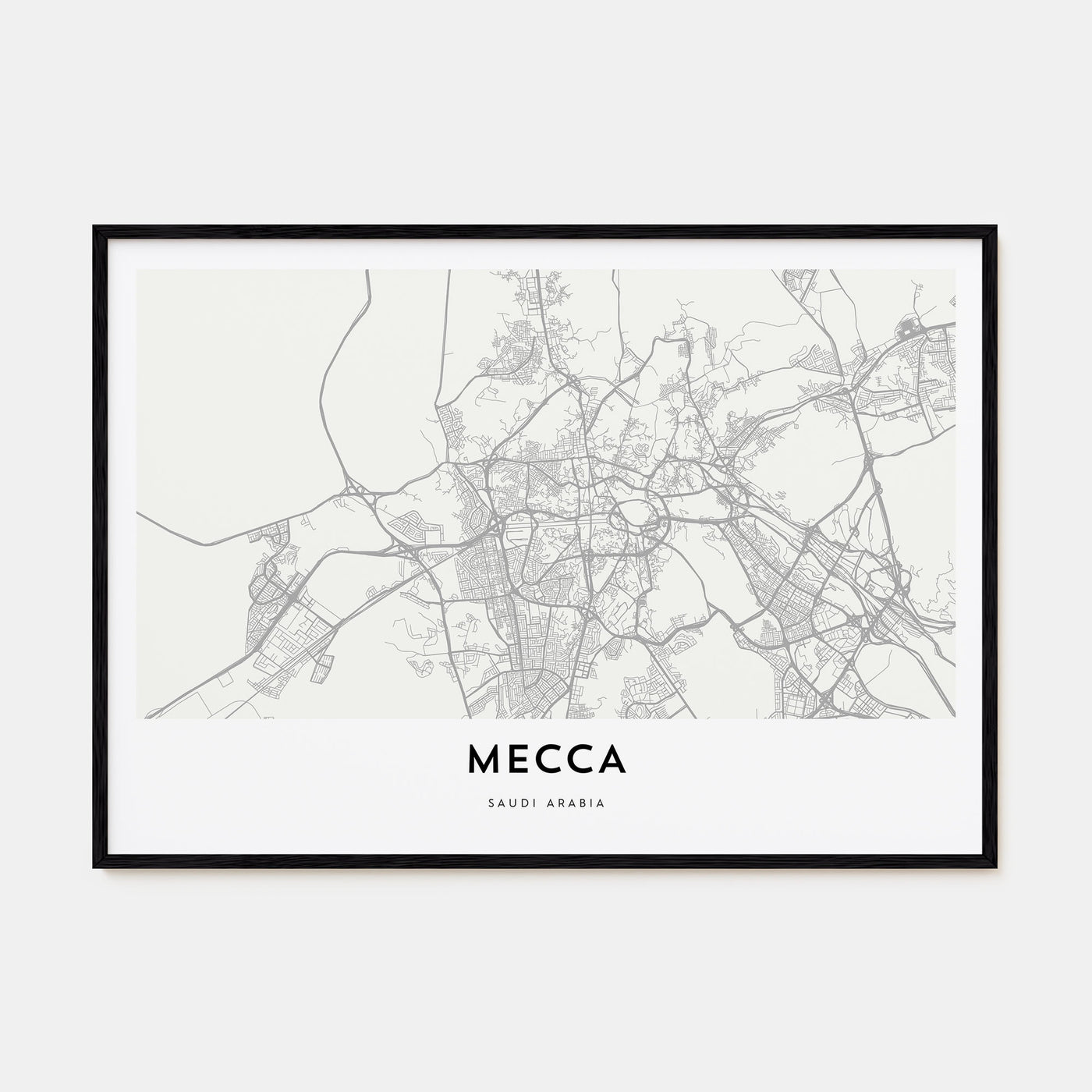 Mecca Map Landscape Poster