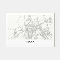 Mecca Map Landscape Poster