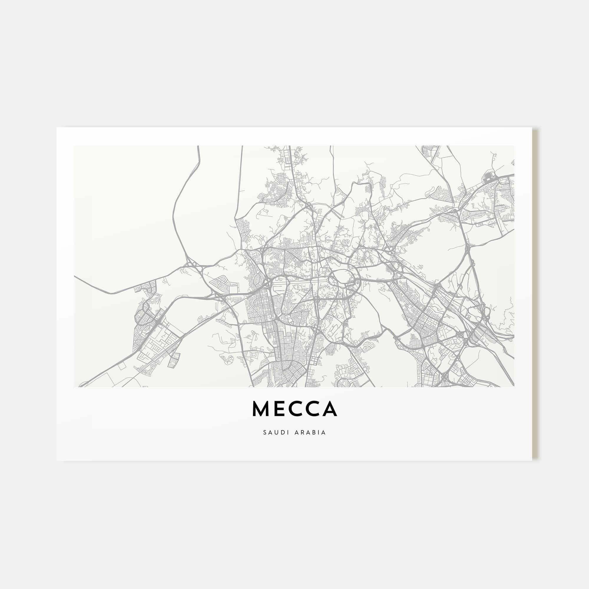 Mecca Map Landscape Poster