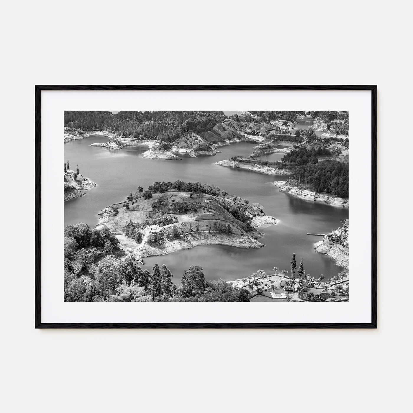 Medellín Landscape B&W Poster