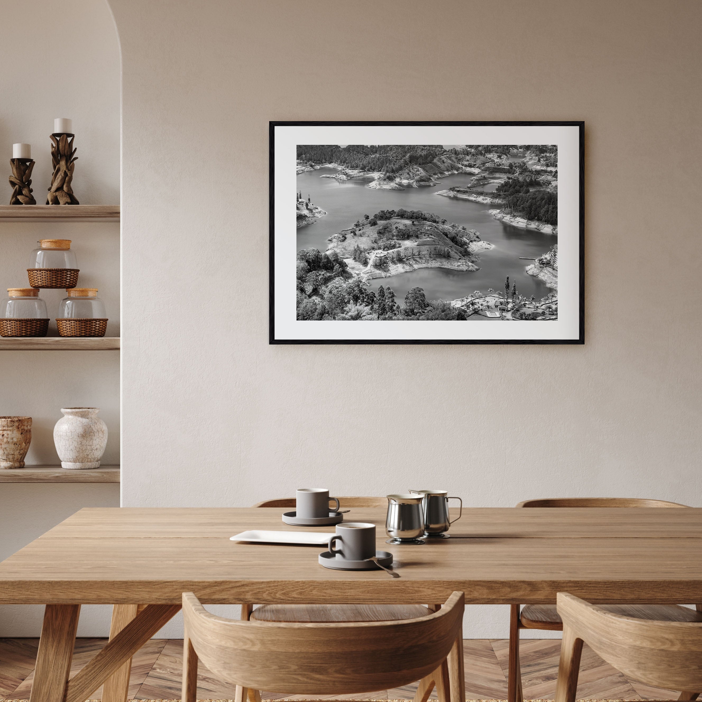 Medellín Landscape B&W Poster