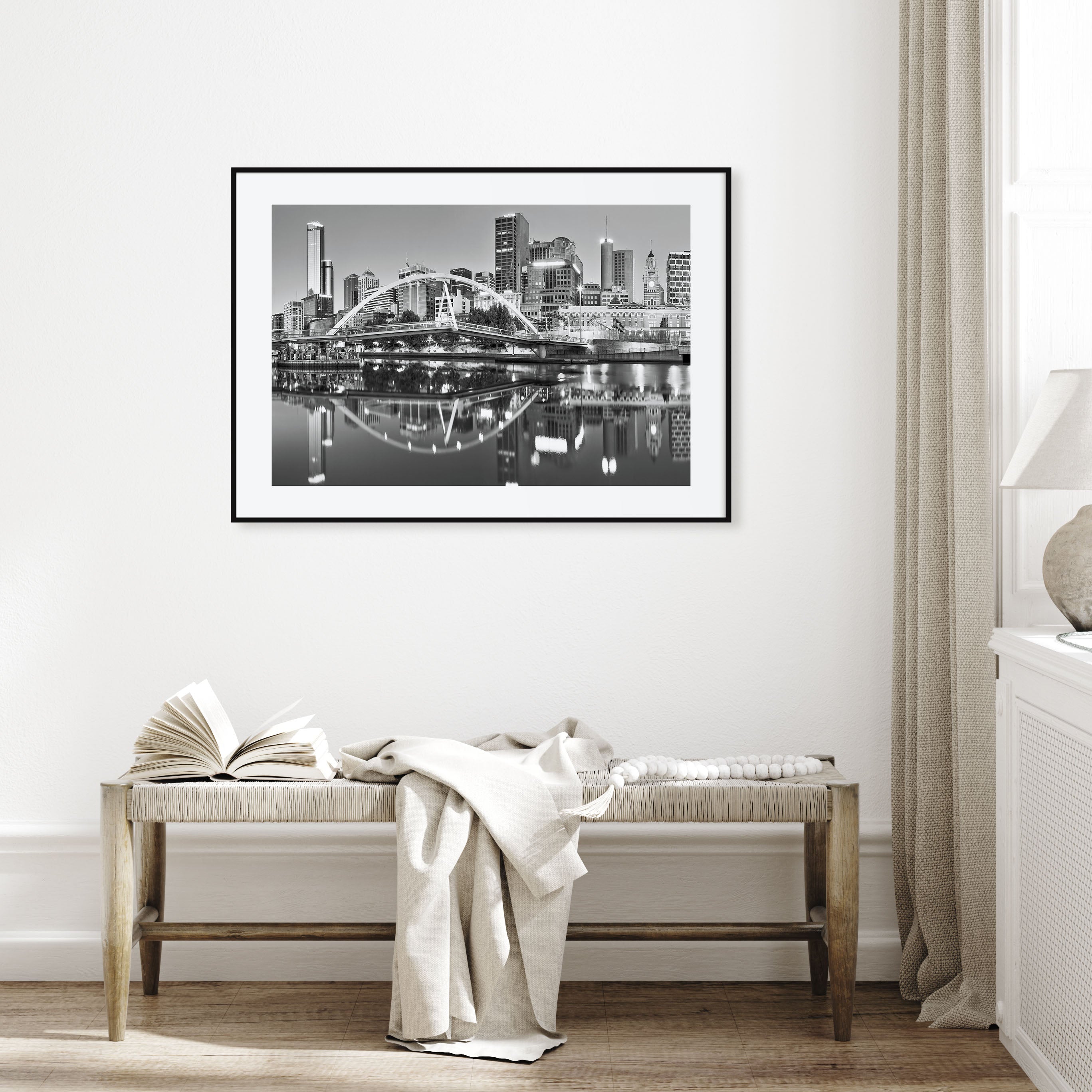 Melbourne, Australia Landscape B&W Poster