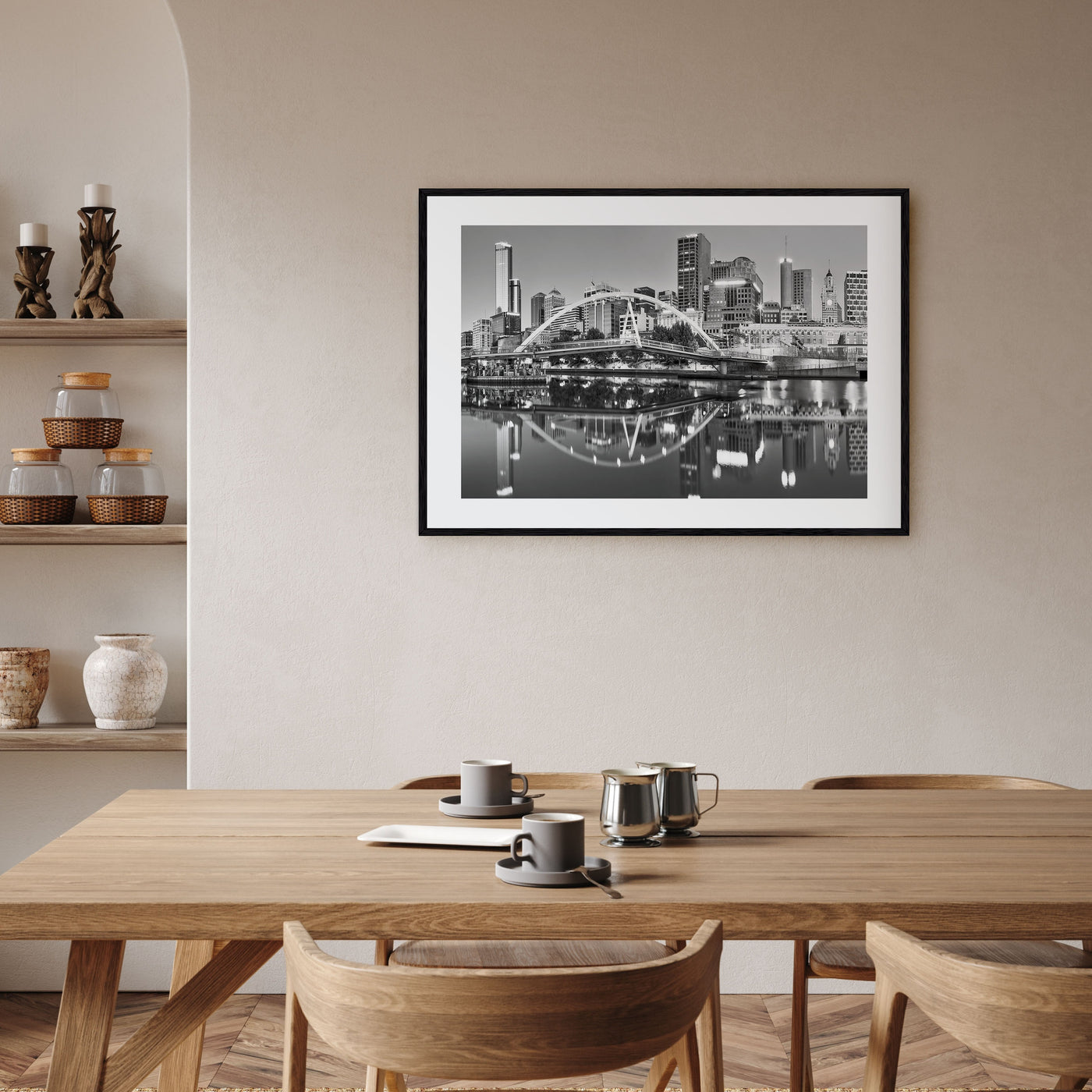 Melbourne, Australia Landscape B&W Poster