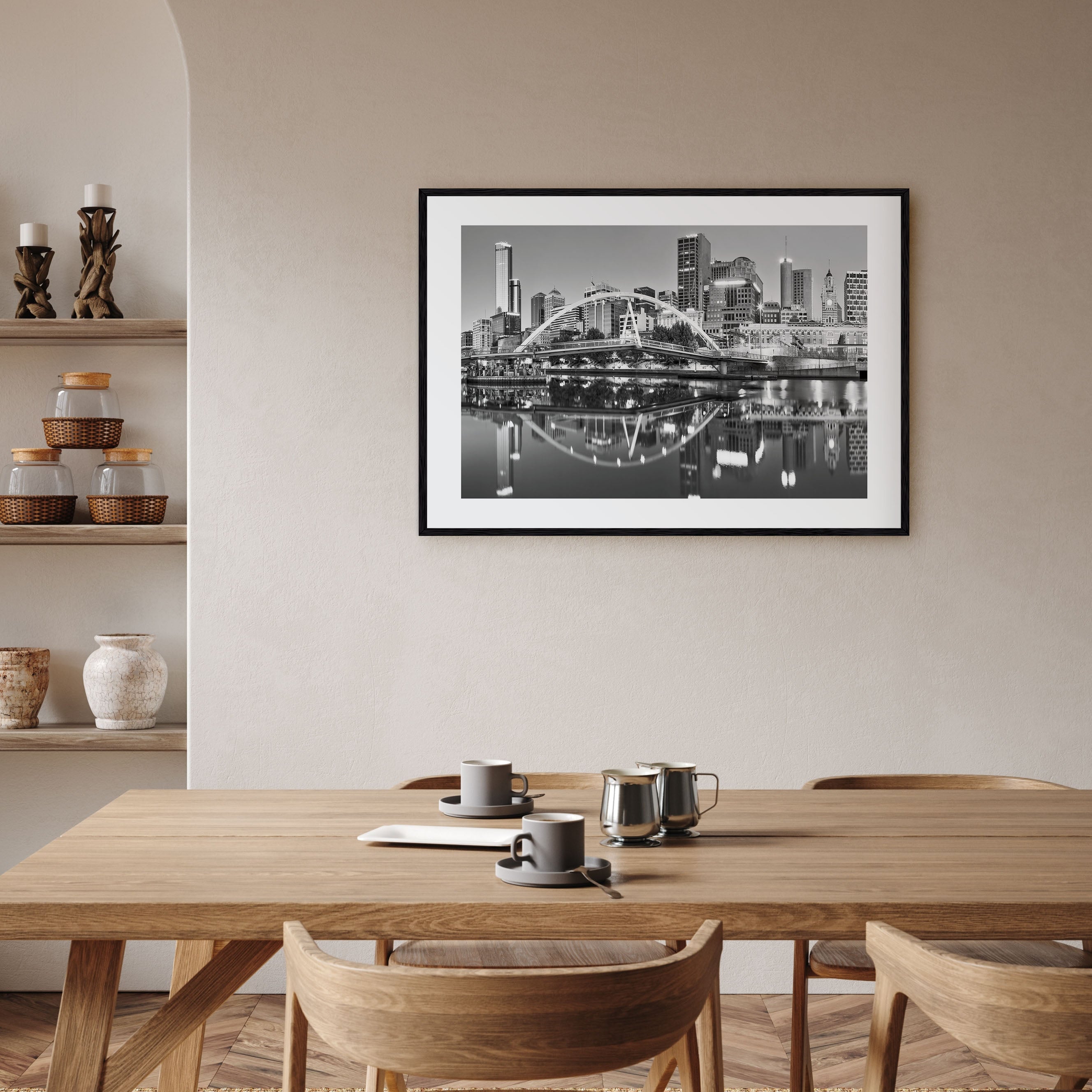 Melbourne, Australia Landscape B&W Poster