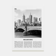 Melbourne, Australia Travel B&W No 1 Poster