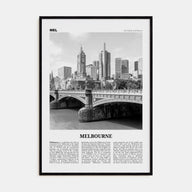 Melbourne, Australia Travel B&W No 1 Poster