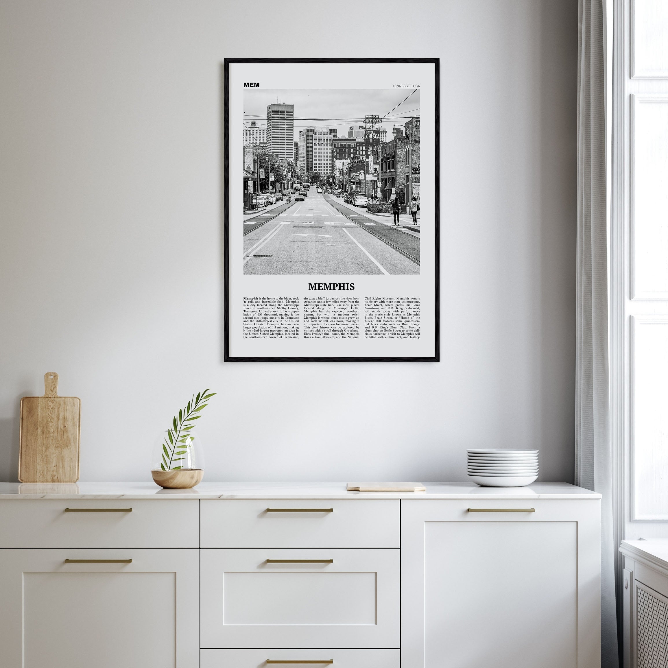 Memphis Travel B&W No 1 Poster